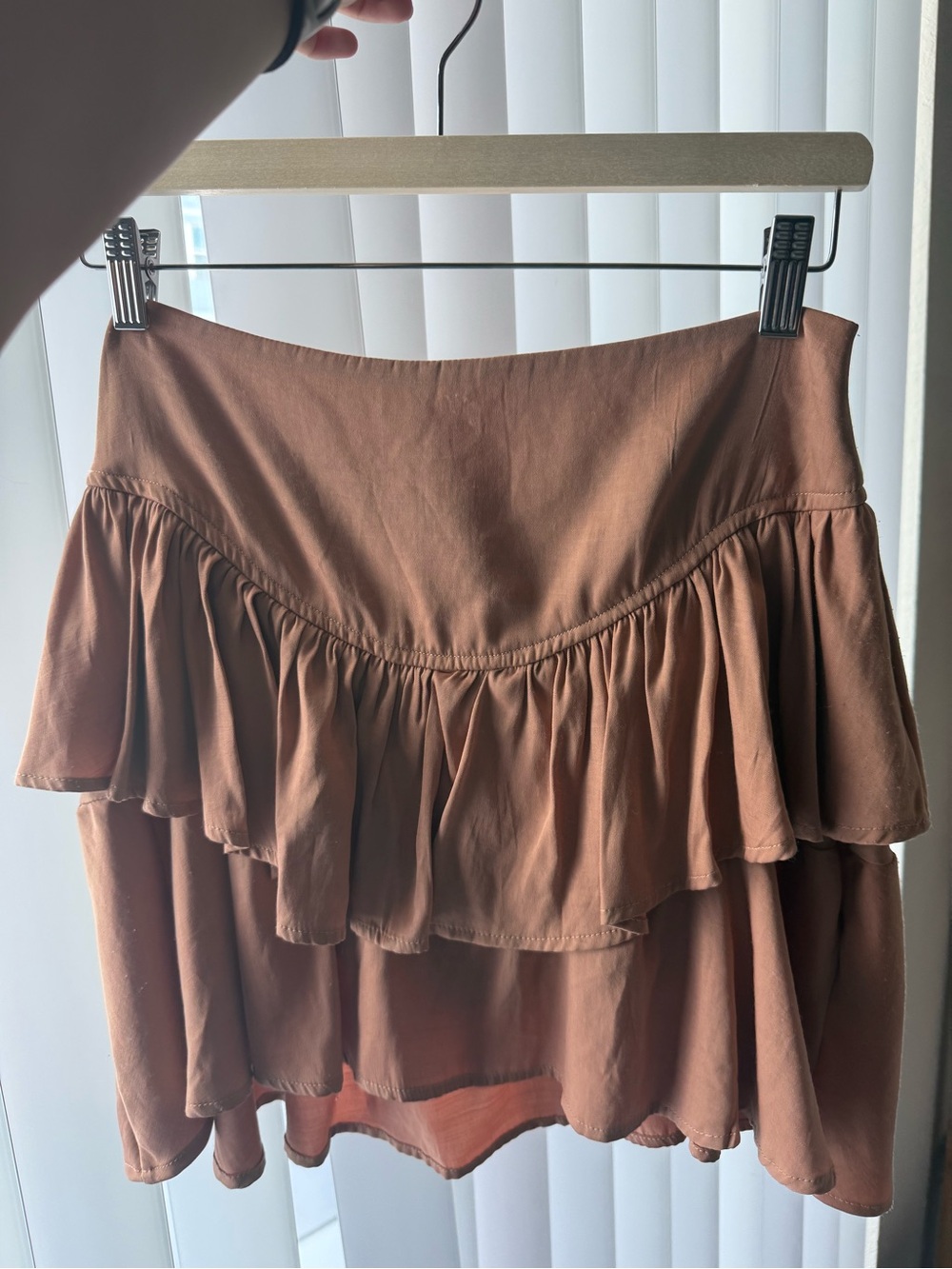 vestique Brown Tiered Ruffle Skirt